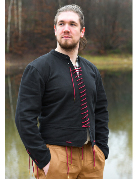 Pourpoint médiéval Bernhard noir avec...