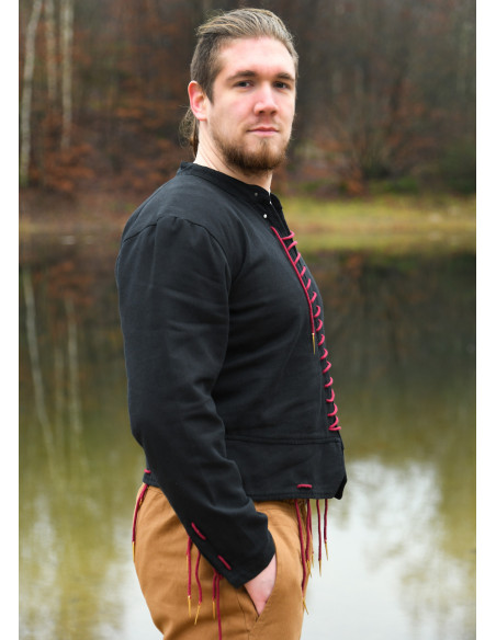 Pourpoint médiéval Bernhard noir avec...