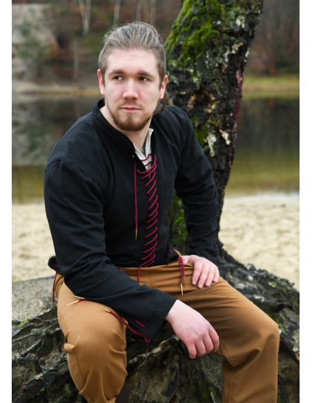 Pourpoint médiéval Bernhard noir avec...