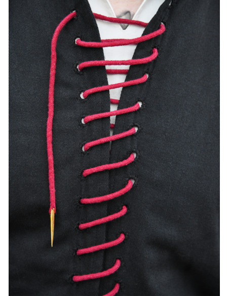 Pourpoint médiéval Bernhard noir avec...