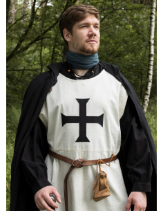 Tabard templier pour chevaliers teutoniques, naturel-noir 2