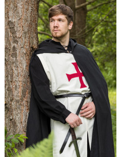 Tabard des Templiers avec croix en pâté, rouge naturel