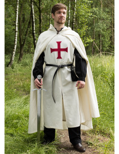 Tabard des Templiers avec croix en pâté, rouge naturel 2