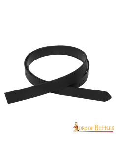 Ceinture médiévale en cuir noir sans boucle, (2,9 cm.) 2