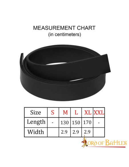 Ceinture médiévale en cuir noir sans...