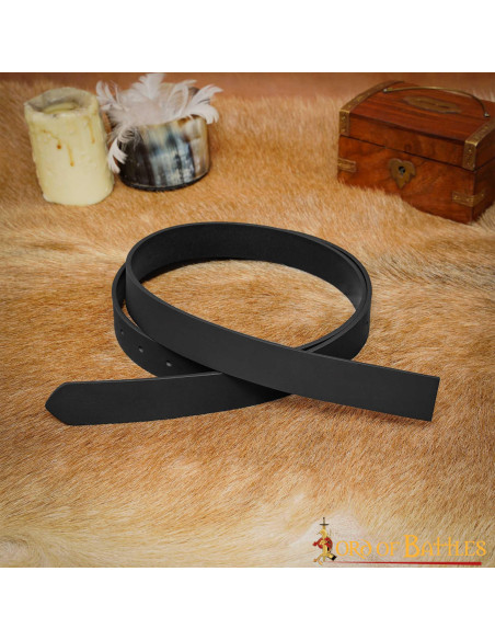 Ceinture médiévale en cuir noir sans...