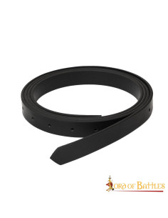 Ceinture médiévale en cuir noir sans boucle, (1,9 cm.)