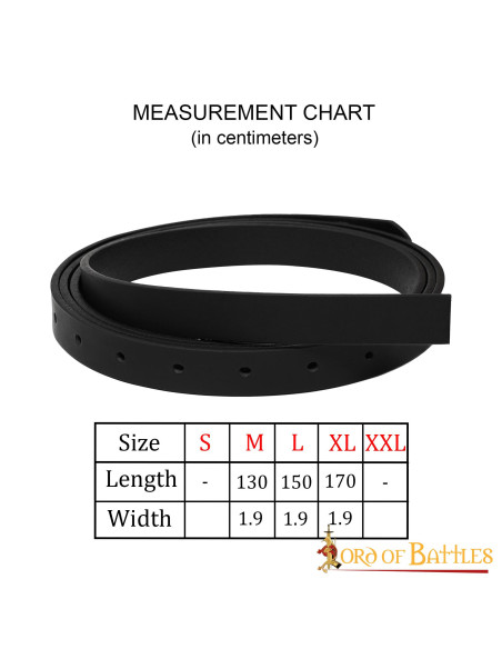 Ceinture médiévale en cuir noir sans...