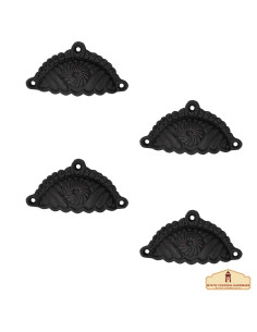 Ensemble de 4 poignées de tiroir médiévales (9,6x5,4 cm.)
