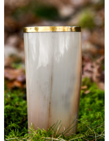Verre en corne médiéval avec bord en...