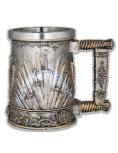 Mug épées médiévales en résine (13,5 cm.)