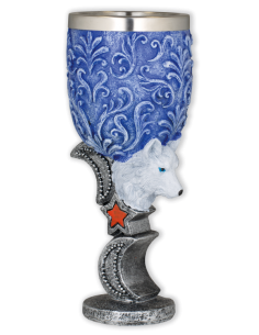 Coupe ornementale avec figure du loup blanc (18 cm.)