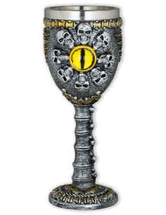 Coupe ornementale avec crânes de mort (19 cm.)