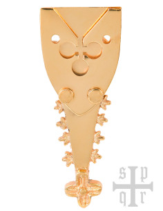 Plaque trèfle en laiton pour ceinture médiévale