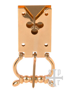 Boucle trèfle en laiton pour ceinture médiévale