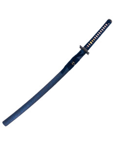 Katana pratiques de base en acier damas bleu 2