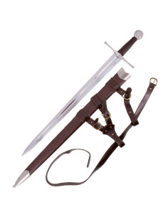 Épée médiévale à une main avec fourreau et ceinture (Cat. C)