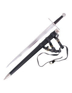 Épée à main et demi médiévale avec fourreau et ceinture...