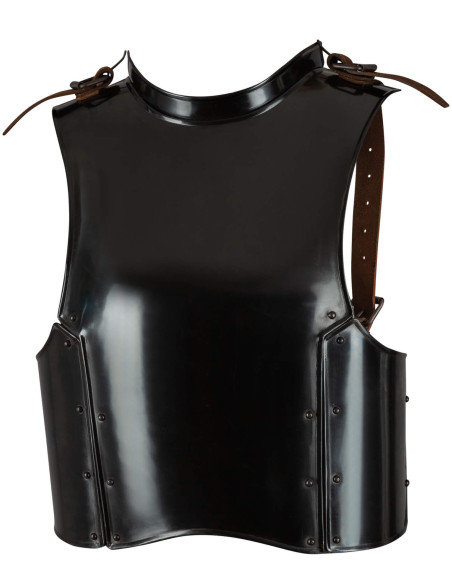 Cuirasse médiévale en acier noirci...