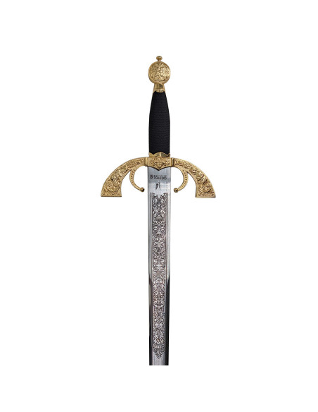 Grande épée de capitaine, dorée