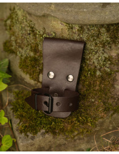 Baldric réglable avec sangle pour cornes vikings, marron