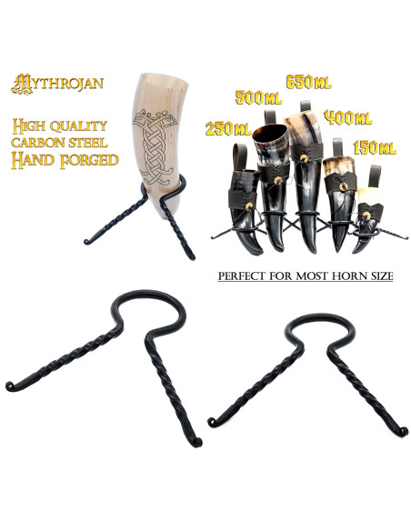 Support en corne tressée en fer forgé...