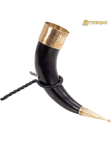 Support en corne tressée en fer forgé...