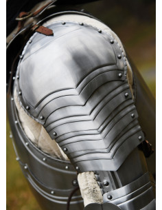 Paire d'épaulettes gothiques, acier 1,2 mm. 2