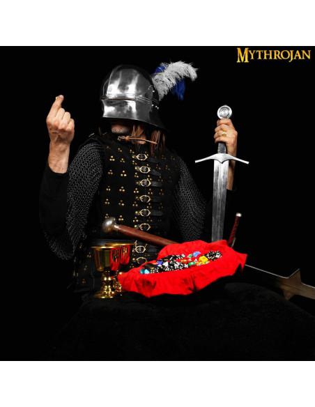 Sac à dés médiéval à cordon, noir -...