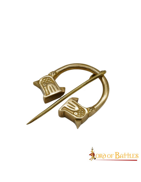 Fibule Viking en laiton, motif loup...