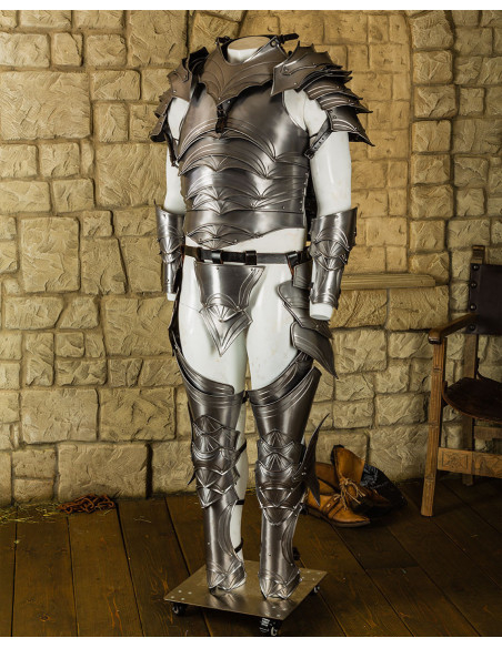 Cuirasse médiévale en acier poli...