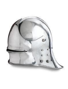 Casque allemand Sallet en acier poli, XVe siècle