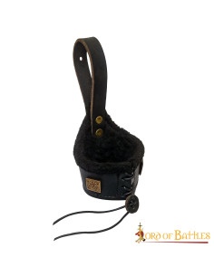 Tahalí pour cors en cuir doublé, noir (400 ml.)