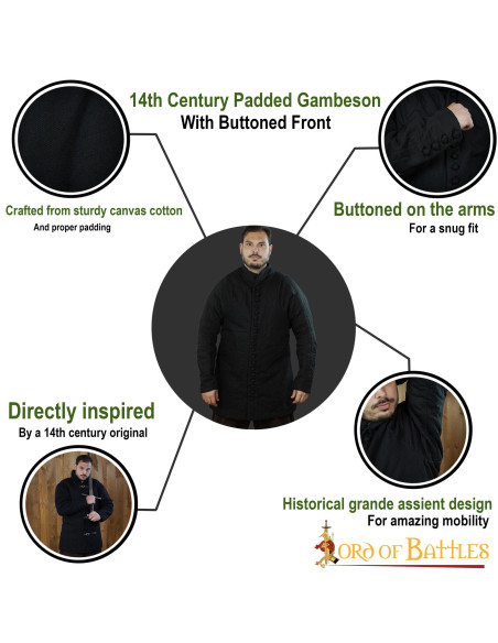 Gambison médiéval rembourré type 6...