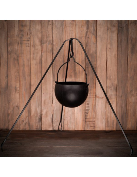 Feu de camp médiéval tripode en fer...