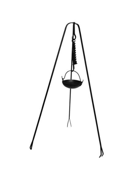 Feu de camp médiéval tripode en fer...