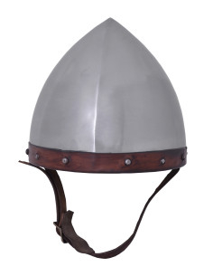 Casque voûté Archer, acier 1,6 mm avec doublure en cuir