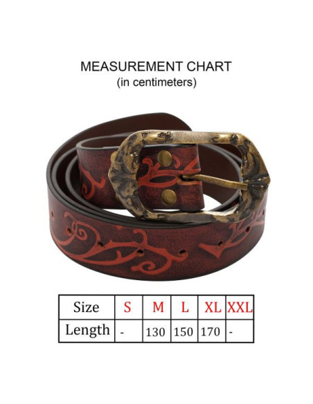 Ceinture Renaissance en cuir grenat...
