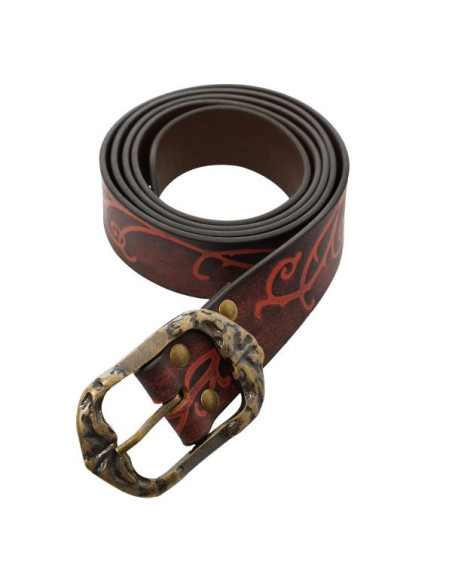 Ceinture Renaissance en cuir grenat...