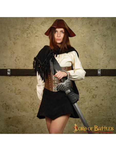 Jupe en cuir suédé gothique avec des...