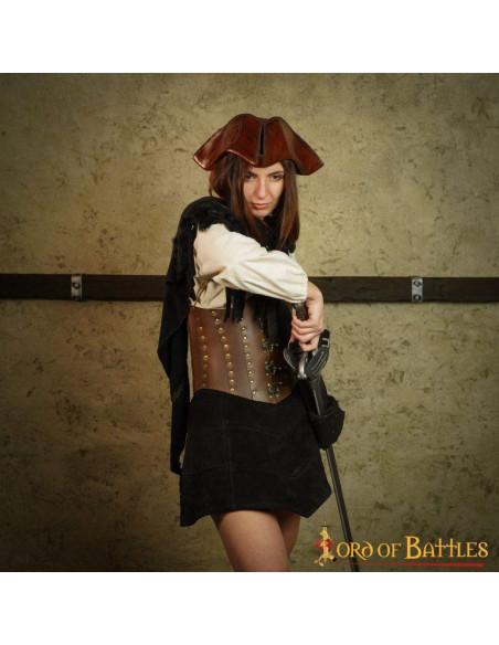 Jupe en cuir suédé gothique avec des...