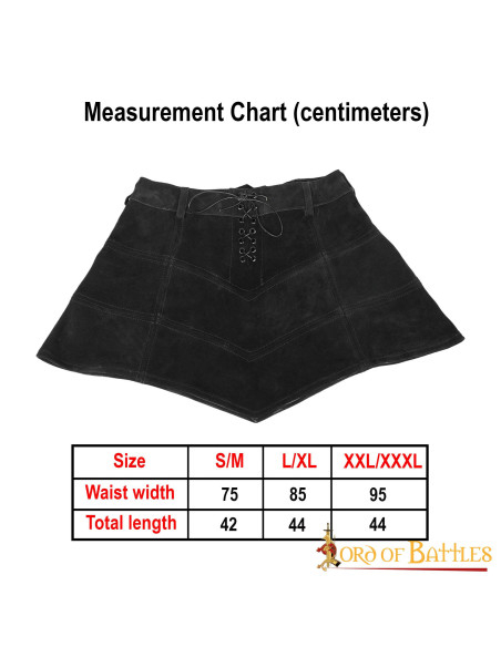 Jupe en cuir suédé gothique avec des...