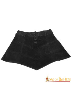 Jupe en cuir suédé gothique avec des cordes
