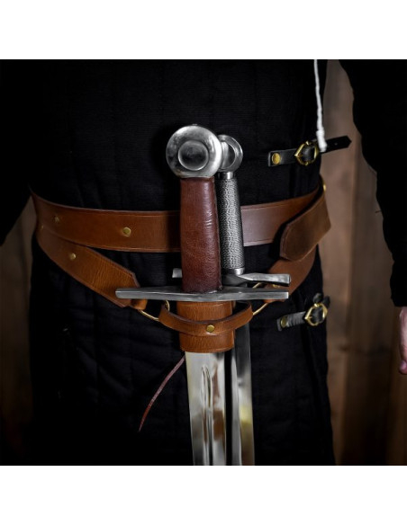 Ceinture en cuir marron de style...