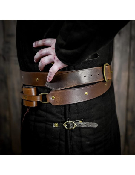 Ceinture en cuir marron de style...