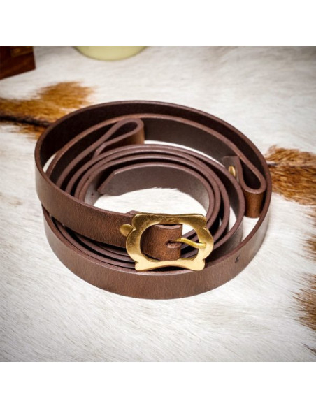 Ceinture en cuir marron pour...