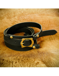 Ceinture en cuir noir pour accrocher l'épée romaine Gladius
