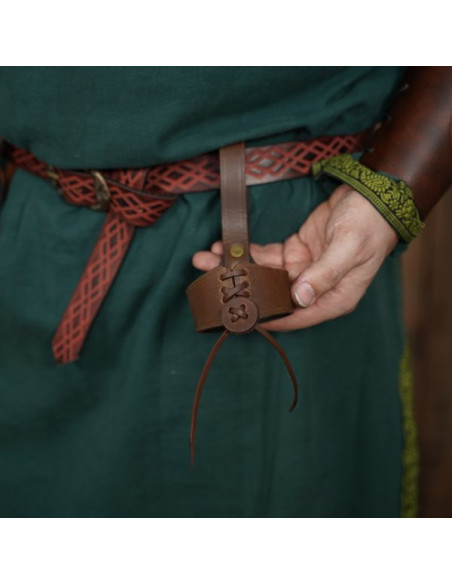 Corne à boire viking avec baudrier en...