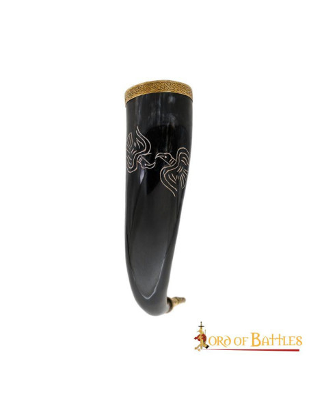 Corne à boire viking modèle Twin Ravens