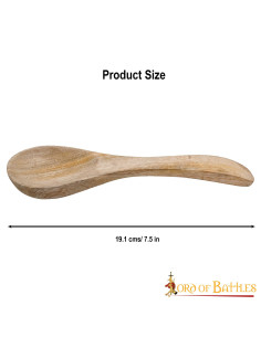 Cuillère médiévale en bois fonctionnelle, 19 cm. 2